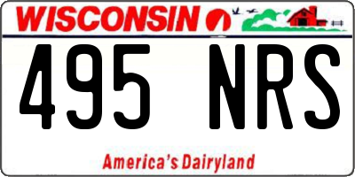 WI license plate 495NRS