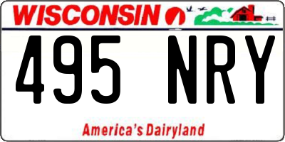 WI license plate 495NRY