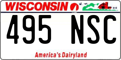 WI license plate 495NSC