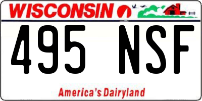 WI license plate 495NSF