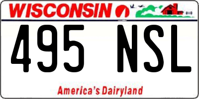 WI license plate 495NSL