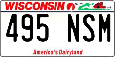 WI license plate 495NSM