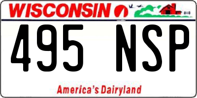 WI license plate 495NSP