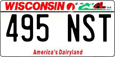 WI license plate 495NST