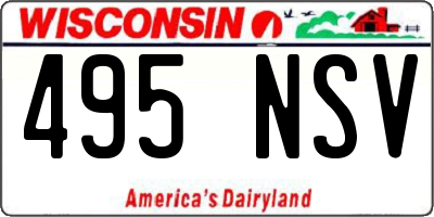 WI license plate 495NSV