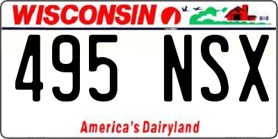 WI license plate 495NSX