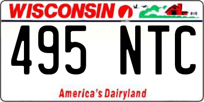 WI license plate 495NTC