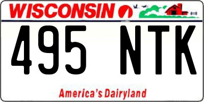 WI license plate 495NTK