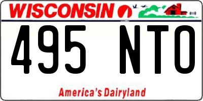 WI license plate 495NTO