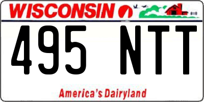 WI license plate 495NTT