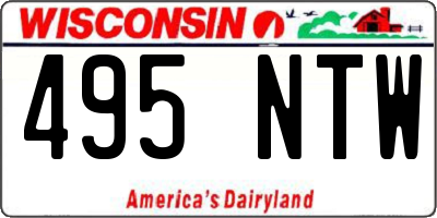 WI license plate 495NTW