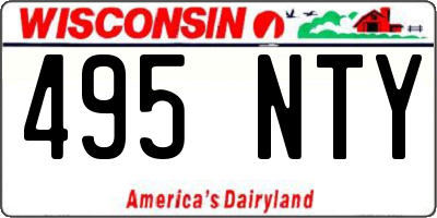 WI license plate 495NTY