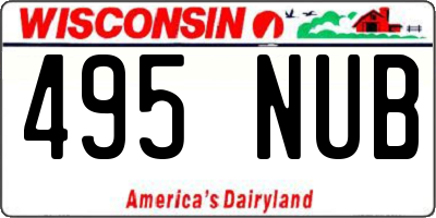 WI license plate 495NUB