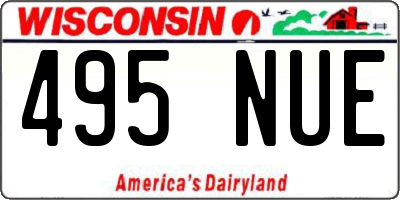 WI license plate 495NUE