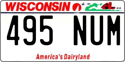 WI license plate 495NUM