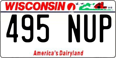 WI license plate 495NUP