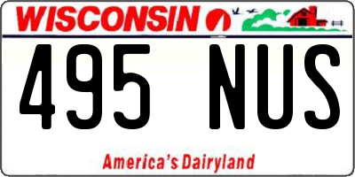 WI license plate 495NUS