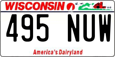 WI license plate 495NUW