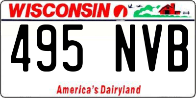 WI license plate 495NVB