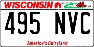 WI license plate 495NVC
