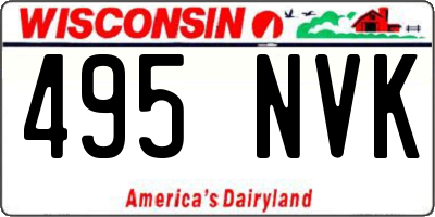 WI license plate 495NVK