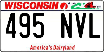 WI license plate 495NVL