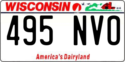 WI license plate 495NVO