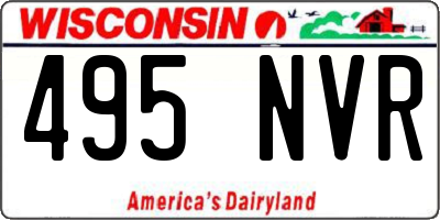 WI license plate 495NVR