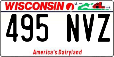 WI license plate 495NVZ
