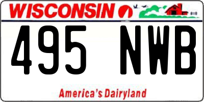 WI license plate 495NWB