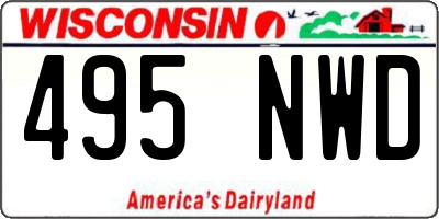 WI license plate 495NWD
