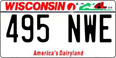 WI license plate 495NWE