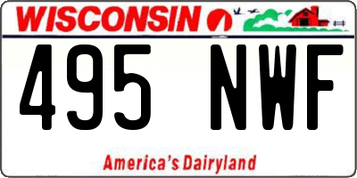 WI license plate 495NWF