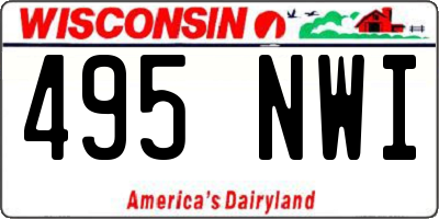 WI license plate 495NWI