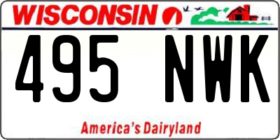 WI license plate 495NWK