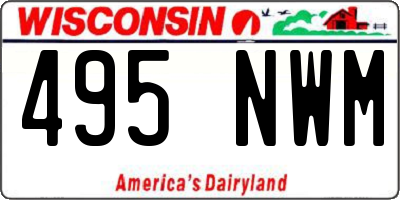 WI license plate 495NWM