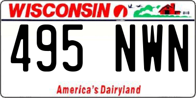 WI license plate 495NWN