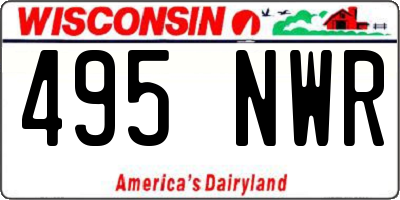 WI license plate 495NWR