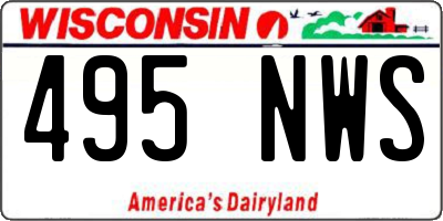 WI license plate 495NWS
