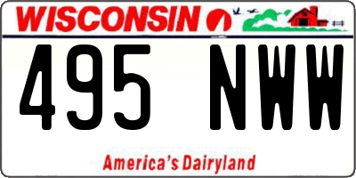WI license plate 495NWW