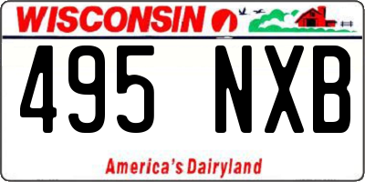 WI license plate 495NXB