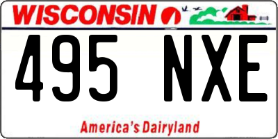 WI license plate 495NXE