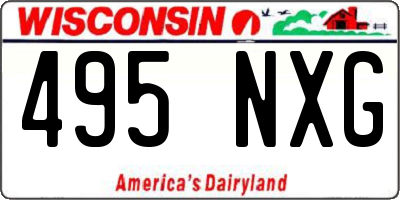 WI license plate 495NXG