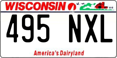 WI license plate 495NXL