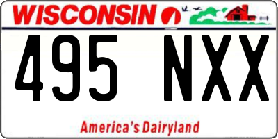 WI license plate 495NXX