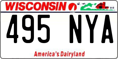 WI license plate 495NYA