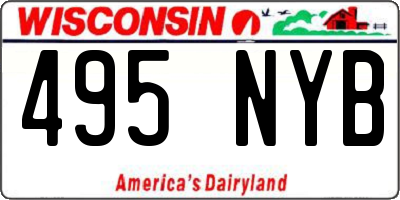 WI license plate 495NYB