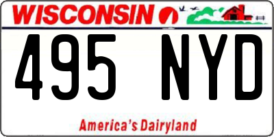 WI license plate 495NYD