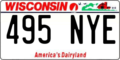 WI license plate 495NYE