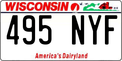 WI license plate 495NYF